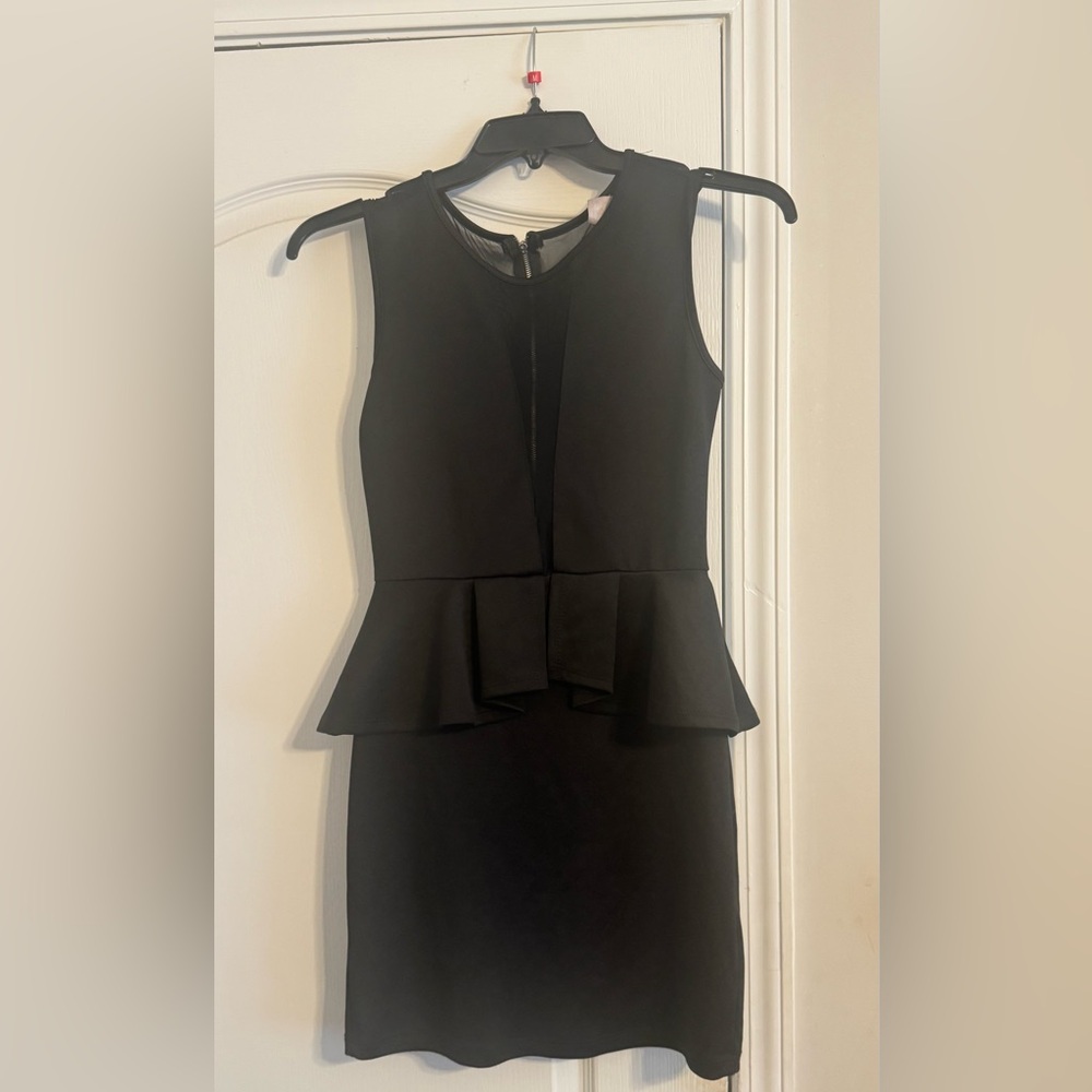 Love J Black Peplum Mini Dress